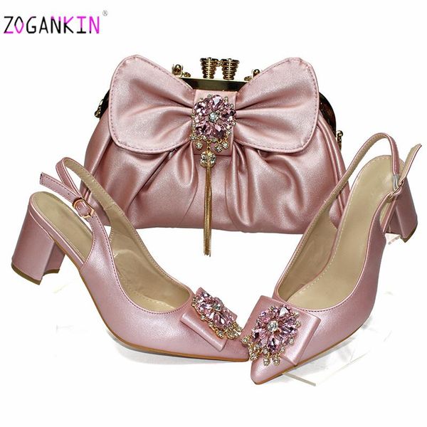 dress shoes 2021 pointed toe arrivas in pink color elegant style african lady matching bag with shinning crystal slingback sandals, Black
dress shoes 2021 pointed toe arrivas in pink color elegant style african lady matching bag with shinning crystal slingback sandals, Black