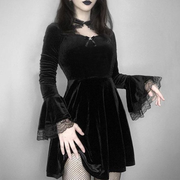 casual dresses cozok vintage velvet skull pendant dress mall gothic high waist flared sleeve lace mini ladies club party, Black;gray
casual dresses cozok vintage velvet skull pendant dress mall gothic high waist flared sleeve lace mini ladies club party, Black;gray
