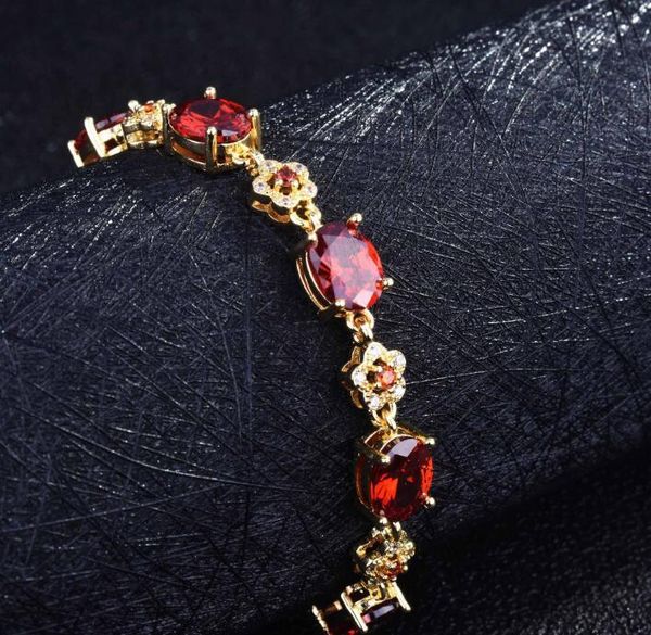 link, chain red rhinestone yellow golden flower women elegant bracelet tender ladies gorgeous hand, Black
link, chain red rhinestone yellow golden flower women elegant bracelet tender ladies gorgeous hand, Black