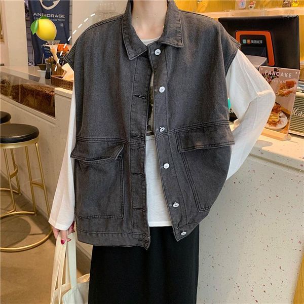 cowboy vest women's jacket 2021 autumn and winter trend fashion casual loose single-breasted sleeveless vest1, Black;white
cowboy vest women's jacket 2021 autumn and winter trend fashion casual loose single-breasted sleeveless vest1, Black;white