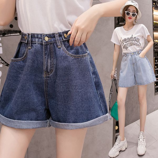 women's shorts high waist denim summer 2020 new korean s-5xl loose hong kong style curled wide leg pants, White;black
women's shorts high waist denim summer 2020 new korean s-5xl loose hong kong style curled wide leg pants, White;black