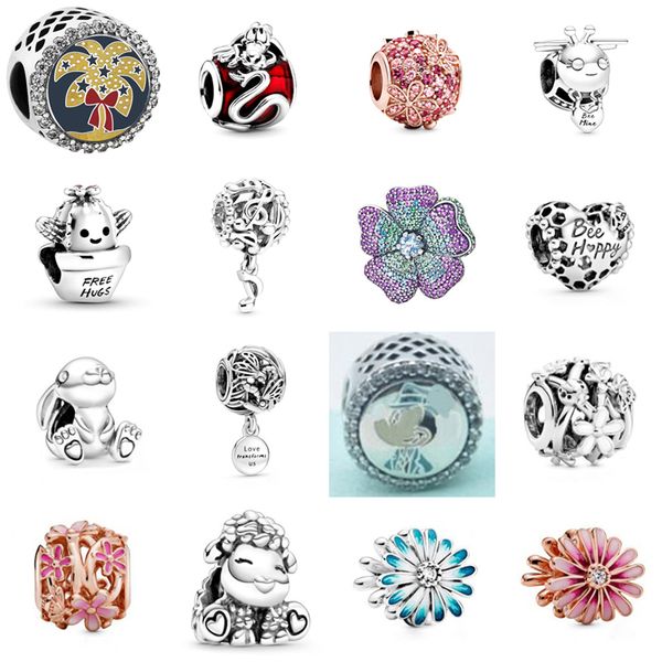 new 2021 100% 925 sterling silver bunny flower charm fit diy original bracelet fshion jewelry gift, Black 
new 2021 100% 925 sterling silver bunny flower charm fit diy original bracelet fshion jewelry gift, Black