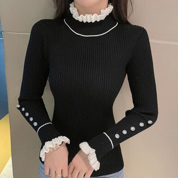 women's sweaters women mock neck knitted sweater casual bottoming autumn winter long sleeve elegant sueter female england patchwork pul, White;black
women's sweaters women mock neck knitted sweater casual bottoming autumn winter long sleeve elegant sueter female england patchwork pul, White;black