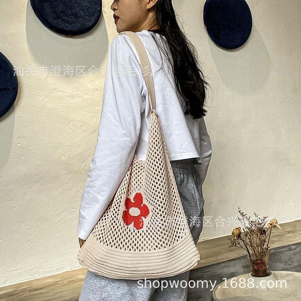 evening bags fashion knit vest women's shoulder flowers summer beach tote bag large capacity female handbag designer shopper purse 
evening bags fashion knit vest women's shoulder flowers summer beach tote bag large capacity female handbag designer shopper purse