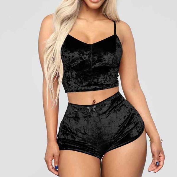 womens pajamas underwear pijama velvet sleepwear romper outfit pajama sets sleeveless crop pyjama home camisole shorts, Black;red
womens pajamas underwear pijama velvet sleepwear romper outfit pajama sets sleeveless crop pyjama home camisole shorts, Black;red