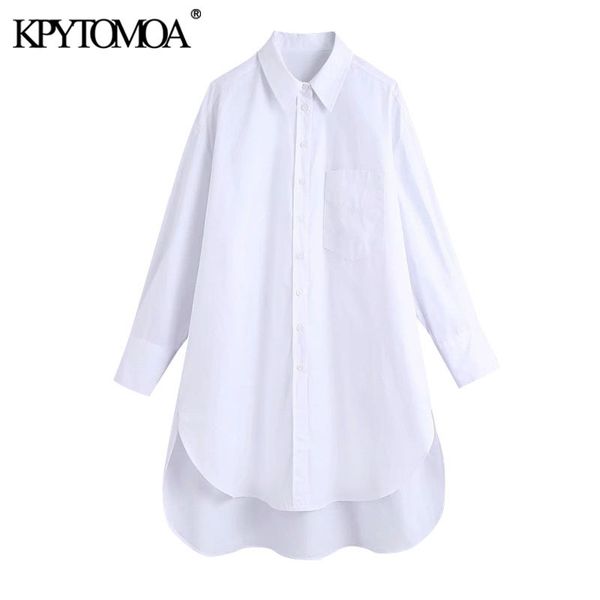 women fashion with pocket oversized asymmetric blouses vintage long sleeve side vents female shirts chic 210416, White
women fashion with pocket oversized asymmetric blouses vintage long sleeve side vents female shirts chic 210416, White