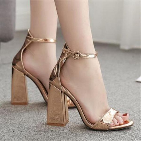 dress shoes women sandals patent leather buckle strap 11.5cm square heel high heels round toe shallow size 35-42 golden, Black
dress shoes women sandals patent leather buckle strap 11.5cm square heel high heels round toe shallow size 35-42 golden, Black