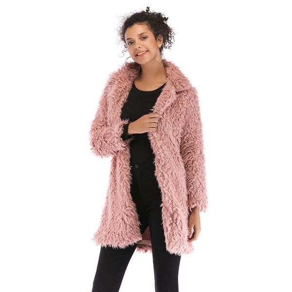two piece dress changhuotong cotton autumn winter warm plush women's lapel long woolen coat, White
two piece dress changhuotong cotton autumn winter warm plush women's lapel long woolen coat, White