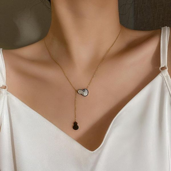 pendant necklaces u-magical korean fashion shell gourd necklace for women charming geometric gold color metallic chain jewelry, Silver
pendant necklaces u-magical korean fashion shell gourd necklace for women charming geometric gold color metallic chain jewelry, Silver