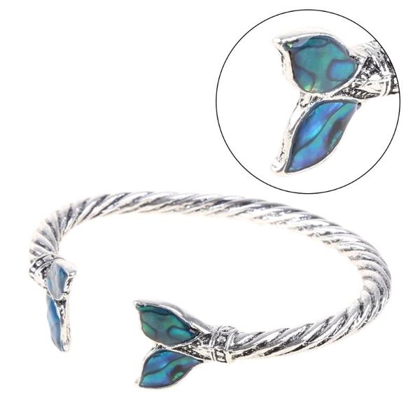 bangle abalone shell and fish tail bracelet silver gradient color adjustable open durable women's bracelets, Black
bangle abalone shell and fish tail bracelet silver gradient color adjustable open durable women's bracelets, Black