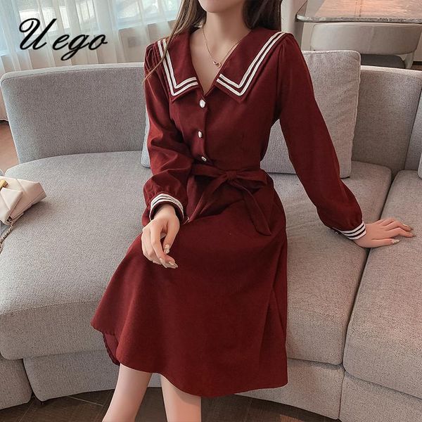 sailor collar japanese sweet girl's autumn winter dress korea design preppy style ladies spring slim women casual dresses, Black;gray
sailor collar japanese sweet girl's autumn winter dress korea design preppy style ladies spring slim women casual dresses, Black;gray