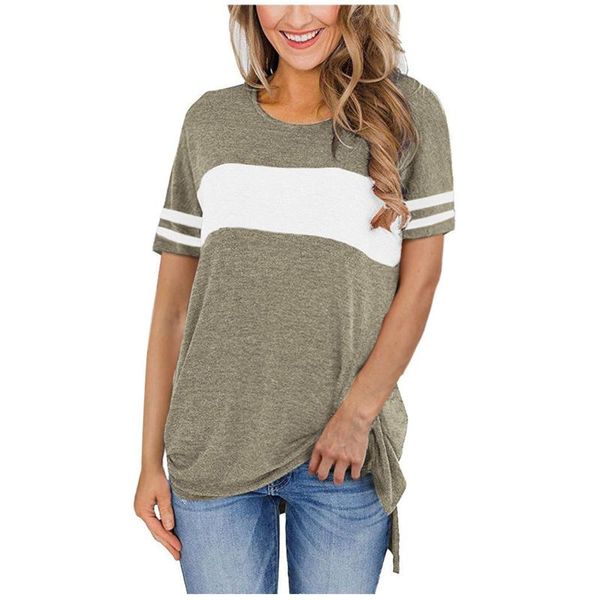 women's blouses & shirts plus size womens and fashion patchwork round neck short sleeve loose blouse blusas mujer de moda 2021, White
women's blouses & shirts plus size womens and fashion patchwork round neck short sleeve loose blouse blusas mujer de moda 2021, White