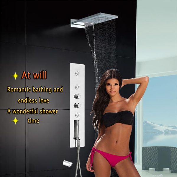 concealed thermostatic shower panel wall mounted home spa massage bathroom faucet square head rain waterfall sets
concealed thermostatic shower panel wall mounted home spa massage bathroom faucet square head rain waterfall sets