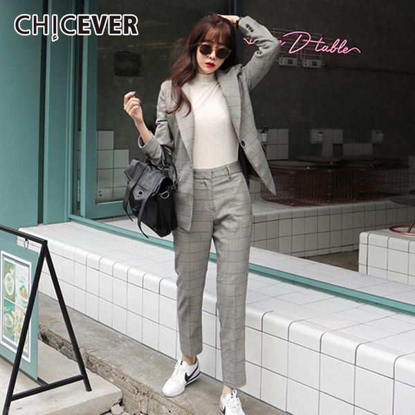 two piece dress chicever korean plaid set female v neck long sleeve slim high waist pants suits women clothes 2021 autumn fashion, White
two piece dress chicever korean plaid set female v neck long sleeve slim high waist pants suits women clothes 2021 autumn fashion, White