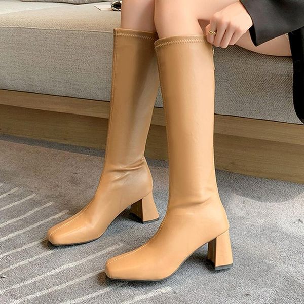 boots riding women shoes real leather mid heel knee-high square toe block heels zip long autumn winter plus size 43, Black
boots riding women shoes real leather mid heel knee-high square toe block heels zip long autumn winter plus size 43, Black