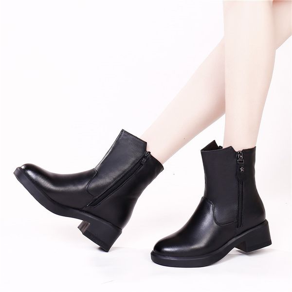 asumer winter genuine zip ladies leather keep warm square stilettos wool into snow boots, Black
asumer winter genuine zip ladies leather keep warm square stilettos wool into snow boots, Black