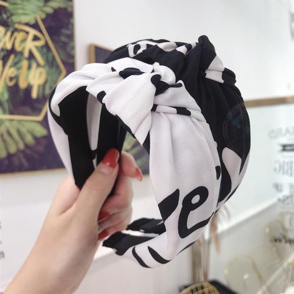 letter cloth knot headbands for women korea hair accessories band bows flower tie hairbands head wrap sm1
