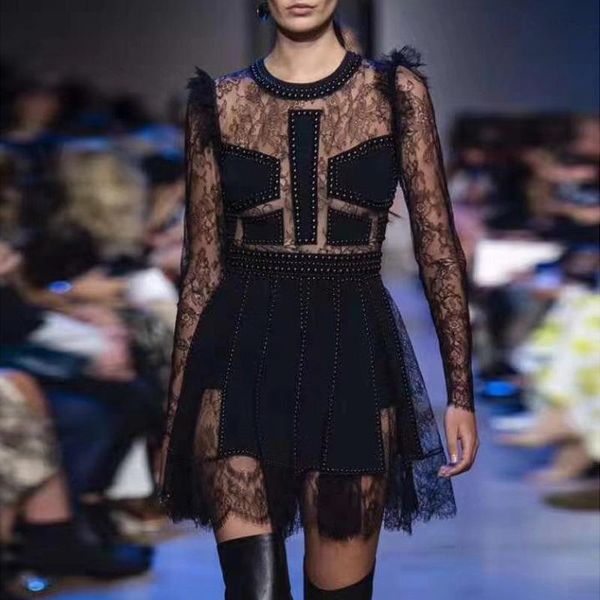 casual dresses ruique women autumn fashion lace dress ladies party hollow o-neck long sleeve girls mini-dress, Black;gray
casual dresses ruique women autumn fashion lace dress ladies party hollow o-neck long sleeve girls mini-dress, Black;gray
