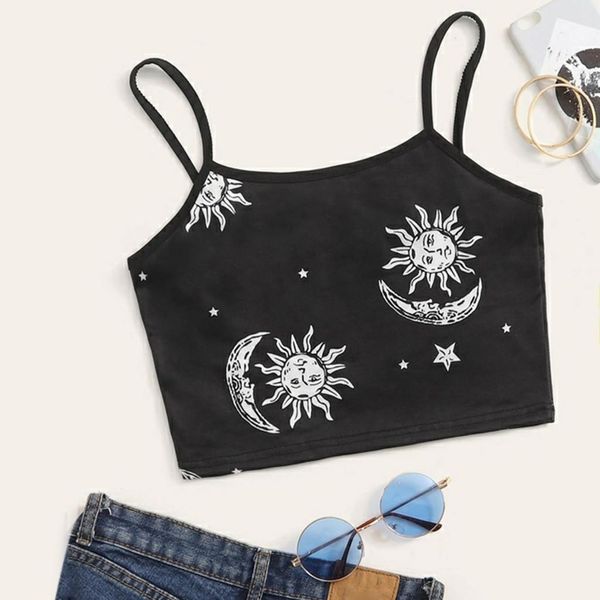 girl grunge style graphic womens tanks ribbed spaghetti strap black punk backless camis ruffle hems summer crop fashion clubwear, White
girl grunge style graphic womens tanks ribbed spaghetti strap black punk backless camis ruffle hems summer crop fashion clubwear, White