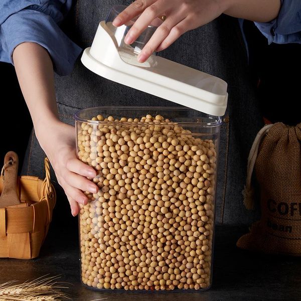 storage bottles & jars transparent plastic sealed jar cereal dispenser box kitchen food grain rice containers with measuring cup
storage bottles & jars transparent plastic sealed jar cereal dispenser box kitchen food grain rice containers with measuring cup
