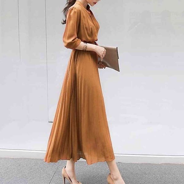 summer casual elegant office ladies korean blue vintage women long dresses pleated plain high waist female retro 210510, Black;gray
summer casual elegant office ladies korean blue vintage women long dresses pleated plain high waist female retro 210510, Black;gray