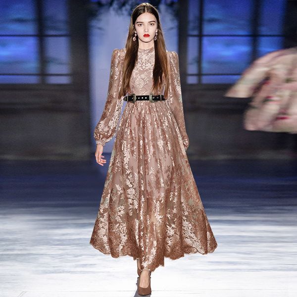 stand collar lantern long sleeve lace-up waist-controlled large hem heavy industry net yarn embroidery long dress dress 2021 autumn, Black;gray
stand collar lantern long sleeve lace-up waist-controlled large hem heavy industry net yarn embroidery long dress dress 2021 autumn, Black;gray