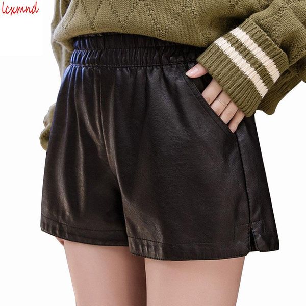 women's shorts 2021 autumn & winter pu leather for women high waist loose wide leg short feminino plus size jeans, White;black
women's shorts 2021 autumn & winter pu leather for women high waist loose wide leg short feminino plus size jeans, White;black