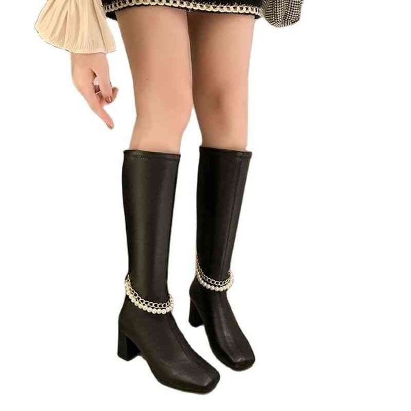 boots women's luxury high-heeled boots, pearl chain, soft leather, autumn and winter, trend, women's casual shoes, plus size 34-43, Black
boots women's luxury high-heeled boots, pearl chain, soft leather, autumn and winter, trend, women's casual shoes, plus size 34-43, Black