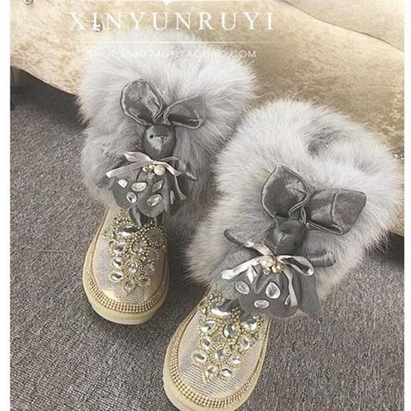 boots handmade european station luxury fur cute princess diamond flat women's cotton shoes to increase snow, Black
boots handmade european station luxury fur cute princess diamond flat women's cotton shoes to increase snow, Black