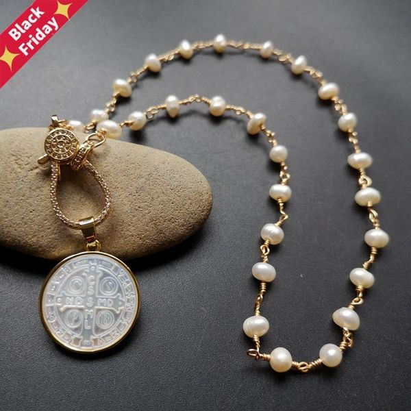 chains promotion 21mm natural freshwater pearl san benito & cross mother necklace for women gift, Silver
chains promotion 21mm natural freshwater pearl san benito & cross mother necklace for women gift, Silver