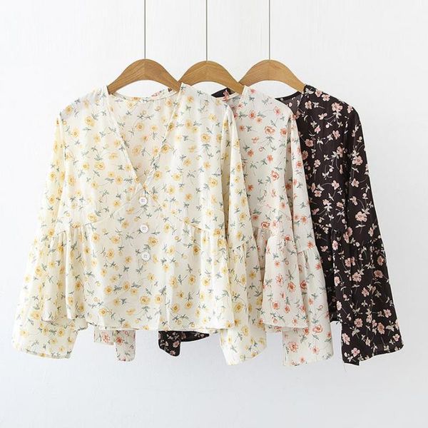 women's blouses & shirts zcwxm spring/autumn women sweet floral chiffon blouse v-neck long flare sleeve loose shirt korean fashion, White
women's blouses & shirts zcwxm spring/autumn women sweet floral chiffon blouse v-neck long flare sleeve loose shirt korean fashion, White