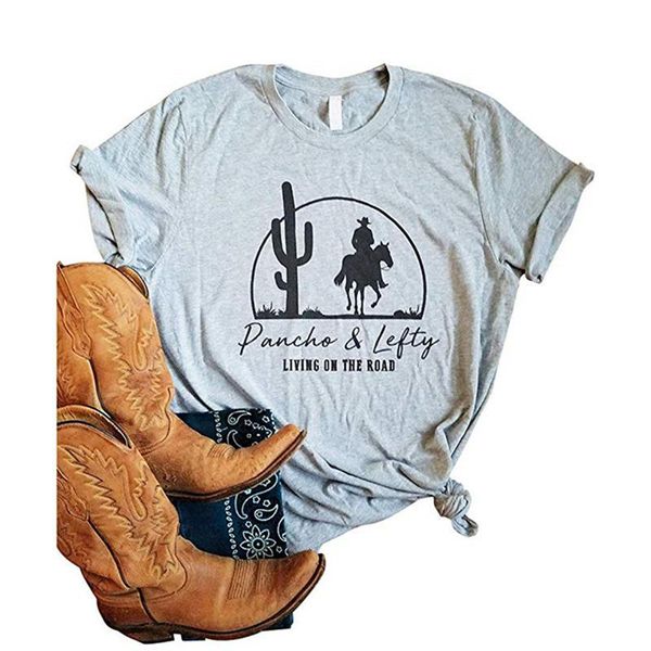 women's t-shirt pancho lefty living on the road print women t shirt cactus knight graphic tees casual summer harajuku female tshirts, White
women's t-shirt pancho lefty living on the road print women t shirt cactus knight graphic tees casual summer harajuku female tshirts, White