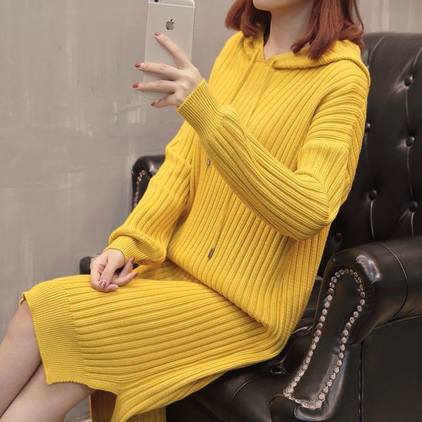 women's hoodies & sweatshirts casual autumn korean dress long sleeve hooded straight knitted sweater mid-long loose w138 solid women ve, Black
women's hoodies & sweatshirts casual autumn korean dress long sleeve hooded straight knitted sweater mid-long loose w138 solid women ve, Black