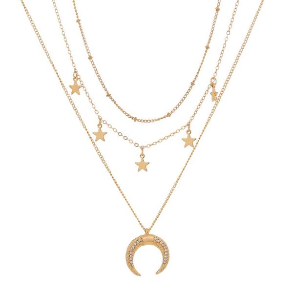 chains alloy delicate crescent moon and star long chain multilayer fashion women ladies necklace jewelry gift for him, Silver
chains alloy delicate crescent moon and star long chain multilayer fashion women ladies necklace jewelry gift for him, Silver