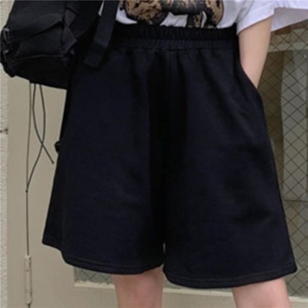 women's shorts women solid elastic waist leisure chic womens korean style summer breathable loose sleepwear trendy students daily, White;black
women's shorts women solid elastic waist leisure chic womens korean style summer breathable loose sleepwear trendy students daily, White;black