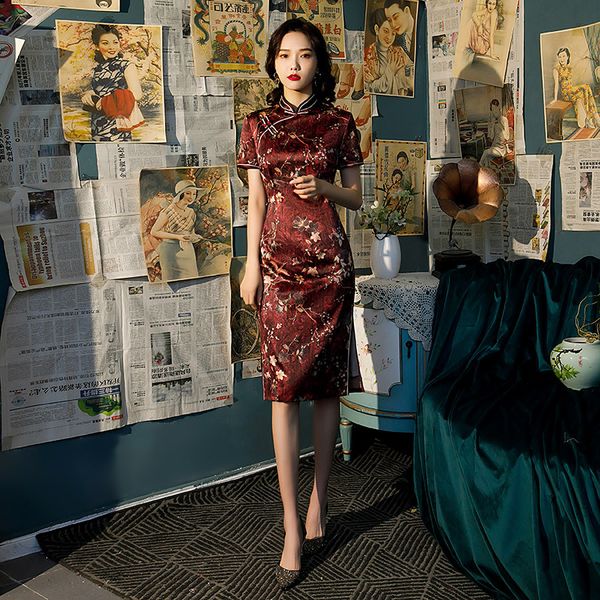 chinese traditional cheongsam floral print rayon qipao women girls party wedding fashion vintage retro satin short dress, Red
chinese traditional cheongsam floral print rayon qipao women girls party wedding fashion vintage retro satin short dress, Red