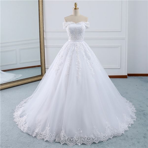 vestido de noiva off shoulder wedding dresses back lace-up bride dresses wedding gowns, White
vestido de noiva off shoulder wedding dresses back lace-up bride dresses wedding gowns, White
