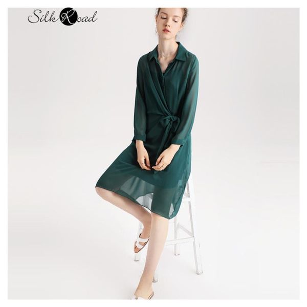 casual dresses silviye dark green belt waistband solid color authentic silk dress mulberry shirt medium length long sleeve, Black;gray
casual dresses silviye dark green belt waistband solid color authentic silk dress mulberry shirt medium length long sleeve, Black;gray