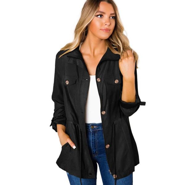 women's trench coats jacket lapel straight roll sleeve zipper button long 85423, Tan;black
women's trench coats jacket lapel straight roll sleeve zipper button long 85423, Tan;black