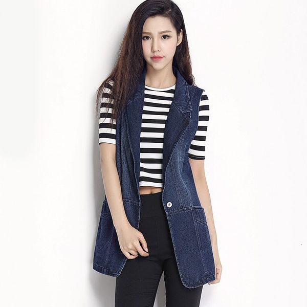 women's vests #3371summer single breasted long denim women slim elegant plus size 4xl waistcoat female sleeveless jacket ladies xhi0, Black;white
women's vests #3371summer single breasted long denim women slim elegant plus size 4xl waistcoat female sleeveless jacket ladies xhi0, Black;white