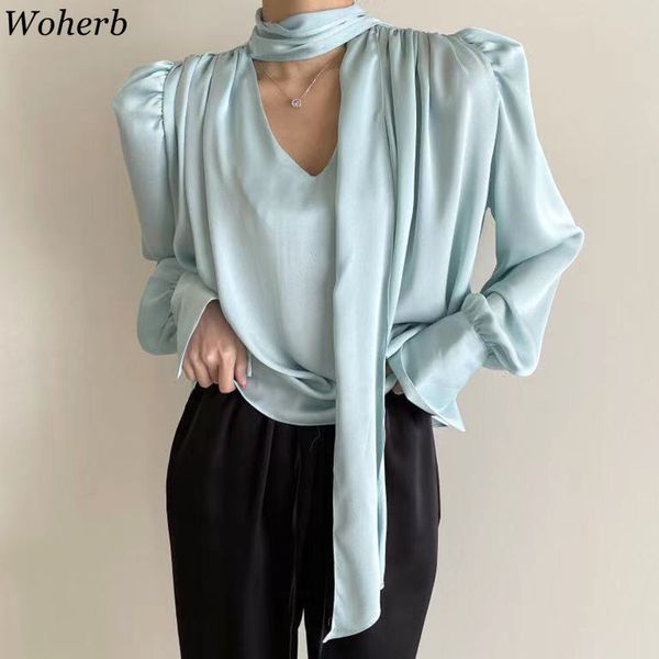 office lady women and blouses solid bandage bow korean ins blusas mujer puff sleeve shirt spring summer clohtes 210417, White
office lady women and blouses solid bandage bow korean ins blusas mujer puff sleeve shirt spring summer clohtes 210417, White