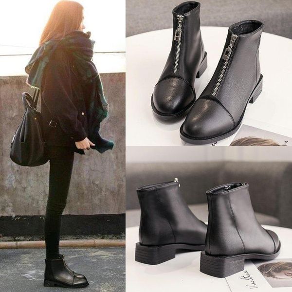 boots women's short 2021 thick-heeled flat british style tube korean version of the wild, Black
boots women's short 2021 thick-heeled flat british style tube korean version of the wild, Black