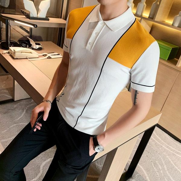 men's polos 2021 summer fashion simple design contrast vertical lines men color block shirt slim breathable high-end clothing, White;black
men's polos 2021 summer fashion simple design contrast vertical lines men color block shirt slim breathable high-end clothing, White;black