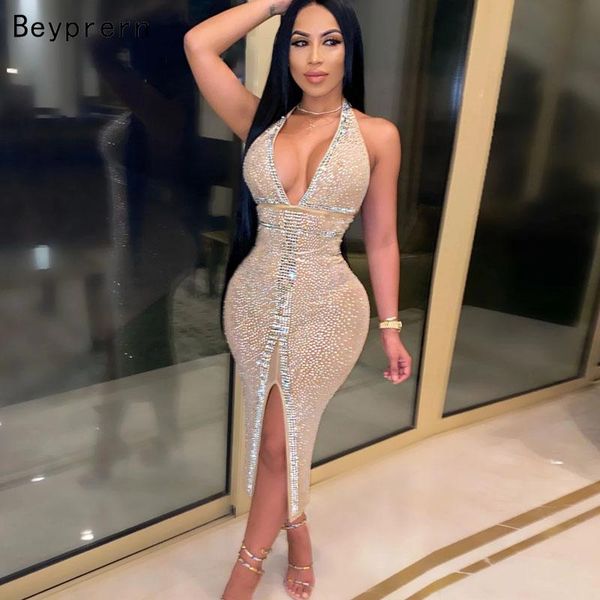 beyprern beautiful backless crystal dresses womens glam halter v neck high slit sequin party club dress celebrities outfits casual, Black;gray
beyprern beautiful backless crystal dresses womens glam halter v neck high slit sequin party club dress celebrities outfits casual, Black;gray