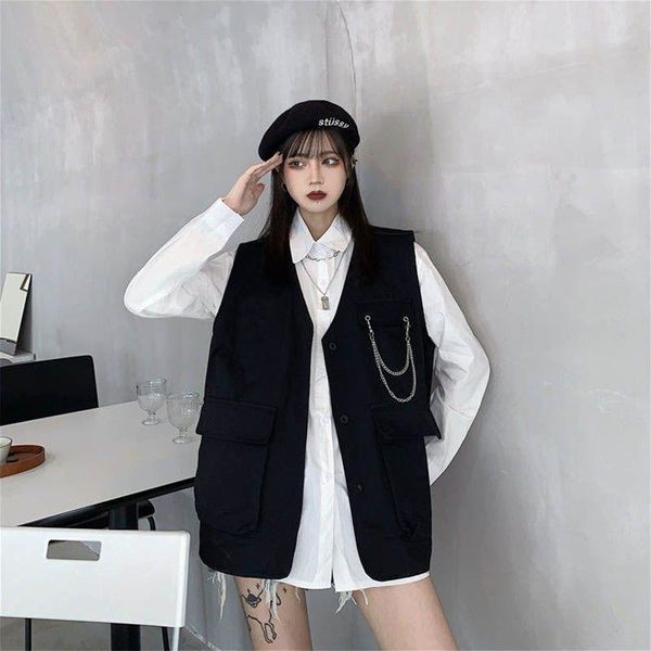 women's blouses & shirts cargo shirt women long-sleeved style vintage personality trend spring blouse preppy large pocket techwear ve, White
women's blouses & shirts cargo shirt women long-sleeved style vintage personality trend spring blouse preppy large pocket techwear ve, White