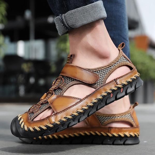 sandals business casual men's men genuine leather splice shoes handmade sewing outdoor male hand stitching beach sandal, Black
sandals business casual men's men genuine leather splice shoes handmade sewing outdoor male hand stitching beach sandal, Black