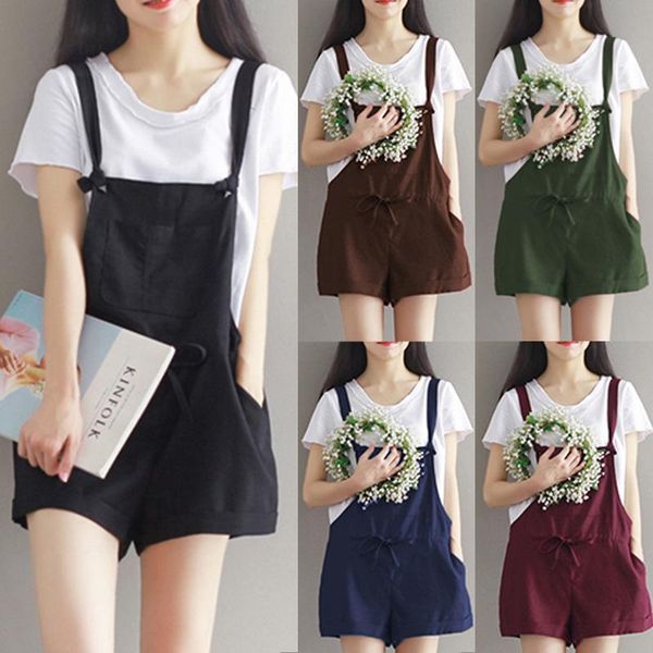 women's pants & capris summer loose black red solid color wide leg strap short overalls women, Black;white
women's pants & capris summer loose black red solid color wide leg strap short overalls women, Black;white