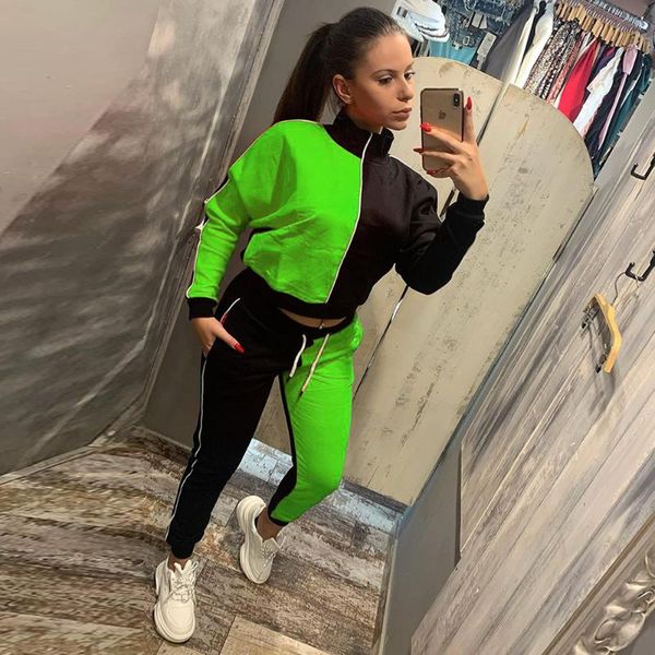 women's two piece pants high street color block set women autumn sporty stand collar long sleeve pullover+drawstring pockets jogger pan, White
women's two piece pants high street color block set women autumn sporty stand collar long sleeve pullover+drawstring pockets jogger pan, White