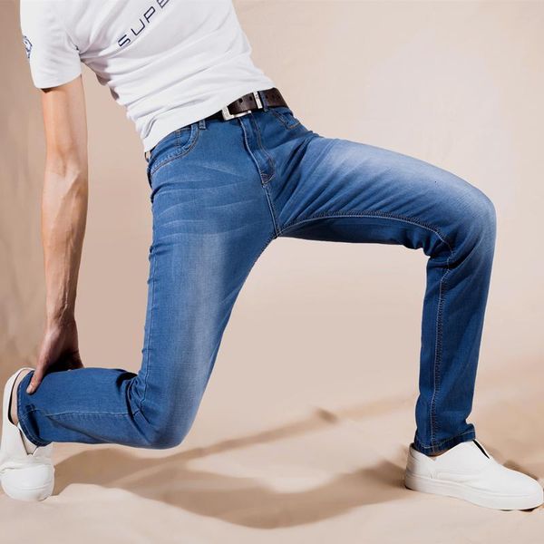 spring summer soft and comfortable cotton stretch lightweight denim classic brand men's straight jeans, Blue
spring summer soft and comfortable cotton stretch lightweight denim classic brand men's straight jeans, Blue