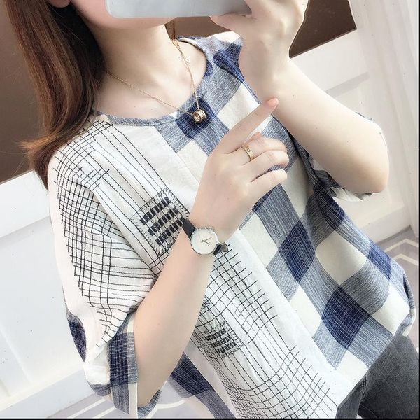 shirts women ladies womens casual 100% cotton plaid shirt blouse plus size clothing short sleeve summer, White
shirts women ladies womens casual 100% cotton plaid shirt blouse plus size clothing short sleeve summer, White